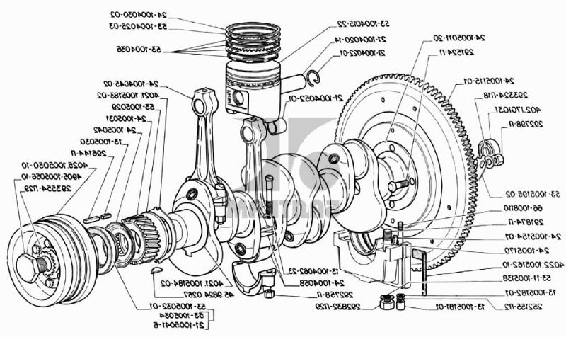 ГАЗ 3302 (ГАЗель 2004) Вал коленчатый, поршни и шатуны двигателей...