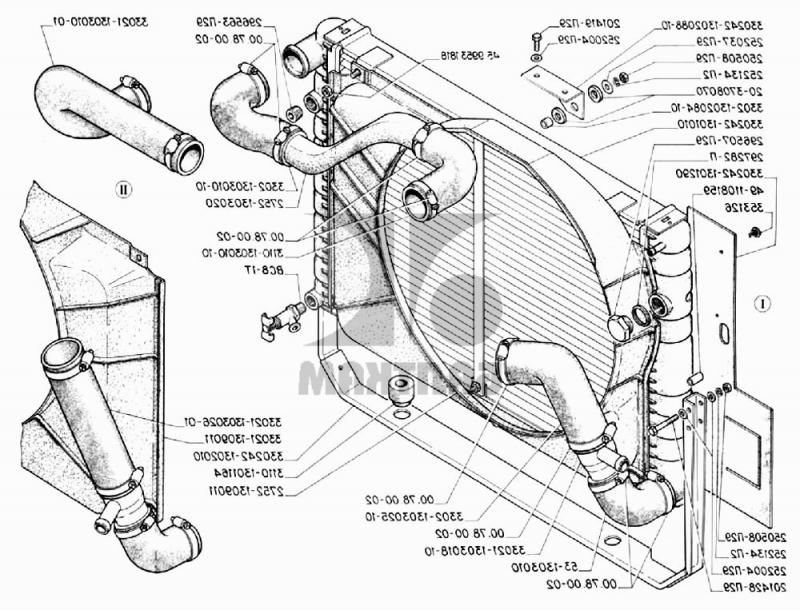 ГАЗ 3302 (ГАЗель 2004) Радиатор системы охлаждения, кожух вентилятора (для...