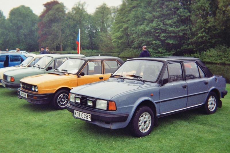 Line-up of Skoda Estelles at the Wartburg/Trabant/IFA Club UK Rally...